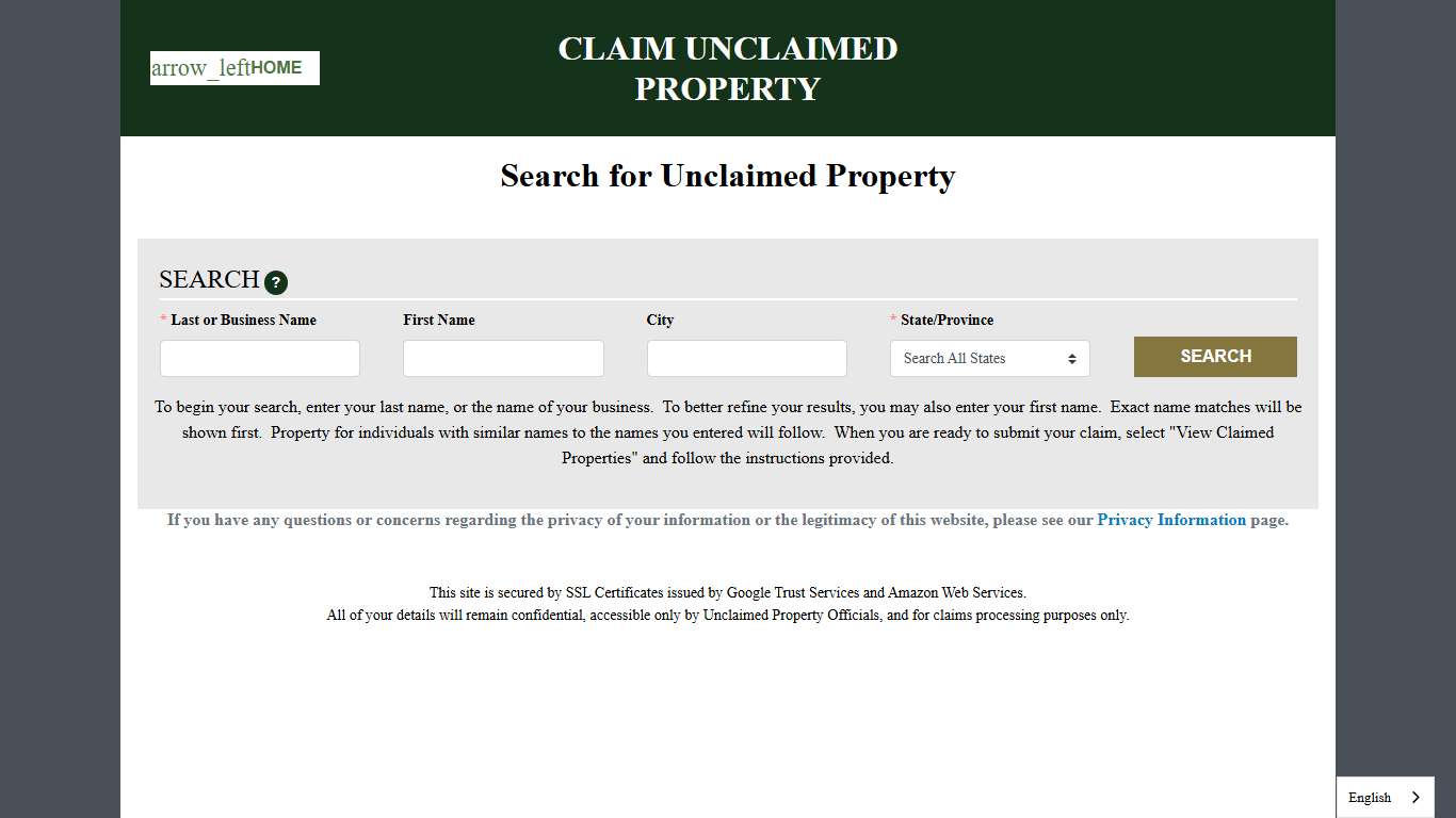 MissingMoney.com | Claim Search