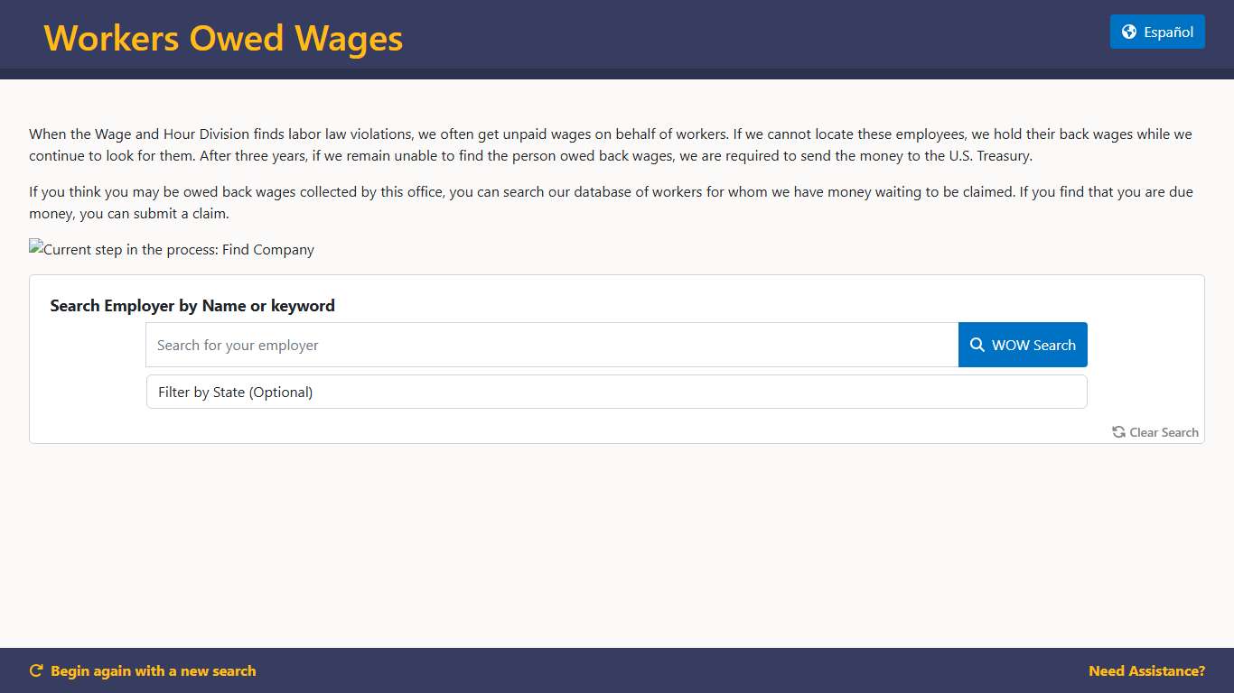 Workers Owed Wages (WOW)